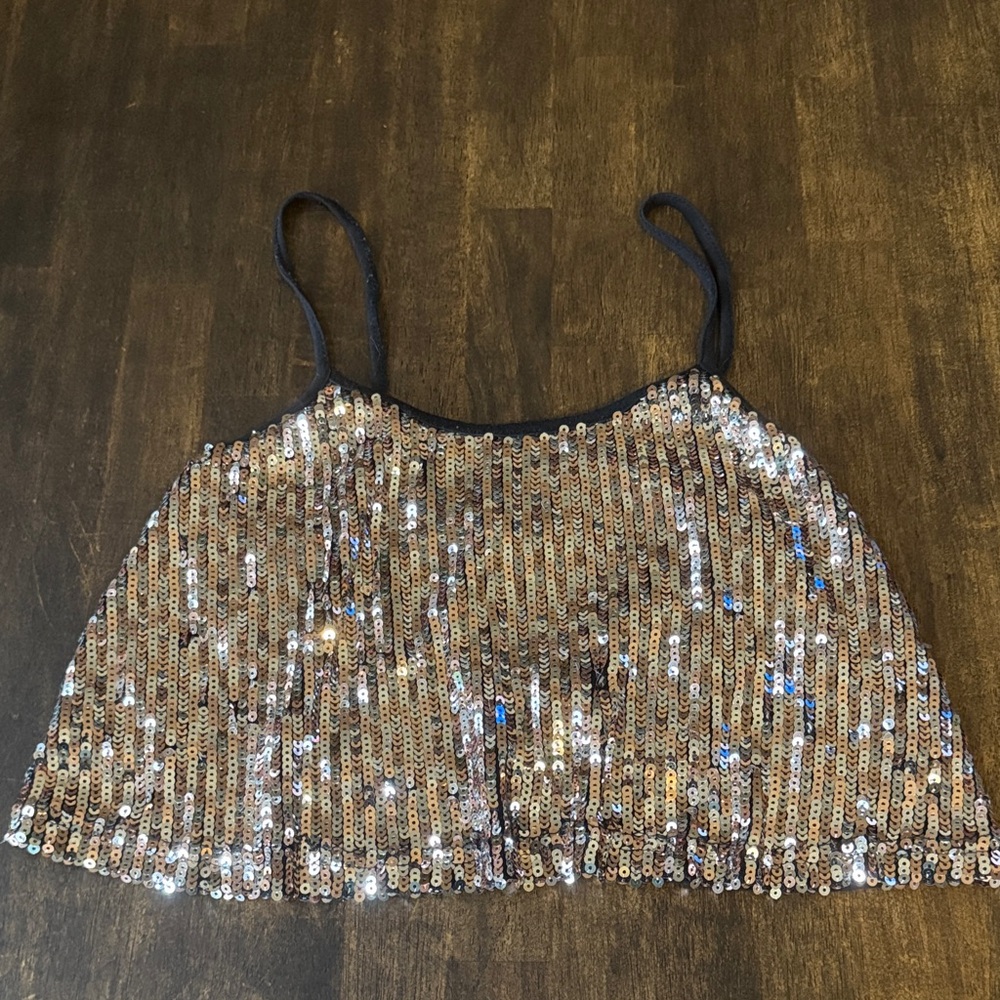 Charlotte Russe Black Sequin Top